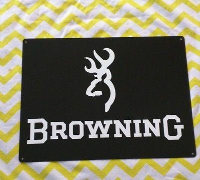 Browning Arms Logo - BROWNING ARMS COMPANY Firearms GUNS advertising vintage metal sign