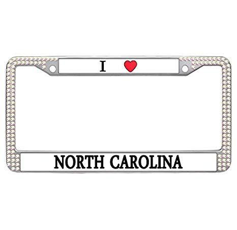 North Carolina Glitter Logo - Amazon.com: Nuoyizo North Carolina License Plate Cover Black Car Tag ...