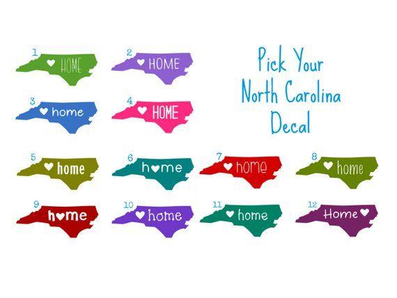 North Carolina Glitter Logo - North Carolina Decal North Carolina Car Decal NC Tumbler | Etsy