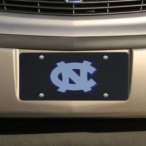 North Carolina Glitter Logo - North Carolina Tar Heels (UNC) Glitter License Plate - Black