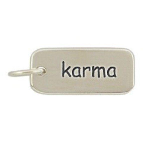 Karma Word Logo - Sterling Silver Karma Word Tag Karma Word Charm Karma Word | Etsy