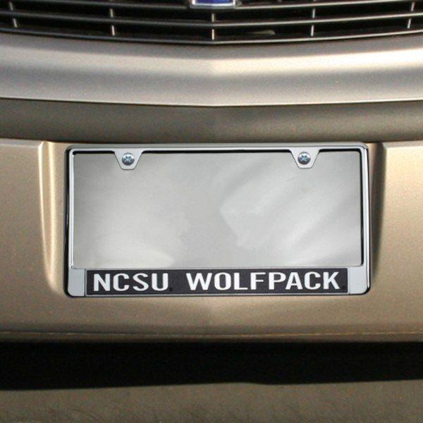 North Carolina Glitter Logo - North Carolina State Wolfpack Glitter License Plate Frame - Black