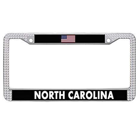 North Carolina Glitter Logo - Amazon.com: Nuoyizo North Carolina License Plate Cover American Flag ...