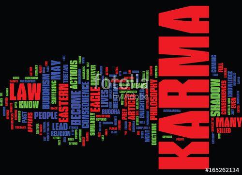 Karma Word Logo - THE LAW OF KARMA Text Background Word Cloud Concept