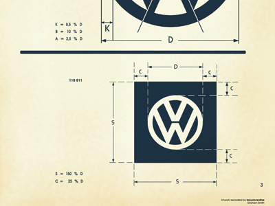 Vintage VW Logo - Vintage VW Logo Specification Sheet Recreated by The Logo Smith