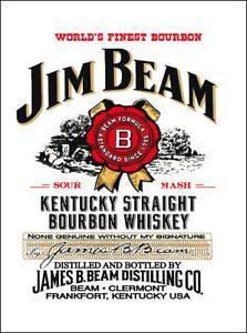Bourbon Whiskey Logo - JIM BEAM KENTUCKY BOURBON WHISKEY - METAL SIGN TIN PLAQUE PUB BAR ...