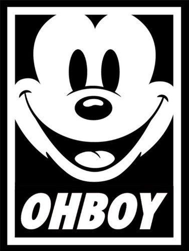 Mickey Mouse Obey Logo - Mickey Mouse Obey Oh Boy Disney Vinyl Decal Image Die