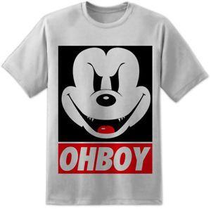 Mickey Mouse Obey Logo - Mickey Mouse OHBOY / OBEY Style T Shirt Evil Disney Minnie They Live ...