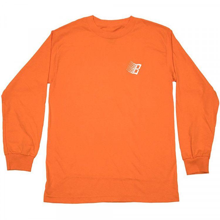 Part of Orange B Logo - Bronze B Logo Orange White Long Sleeve T Shirt. Manchester's