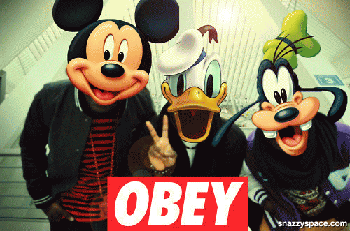 Mickey Mouse Obey Logo - Mickey mouse obey cartoons comics GIF on GIFER