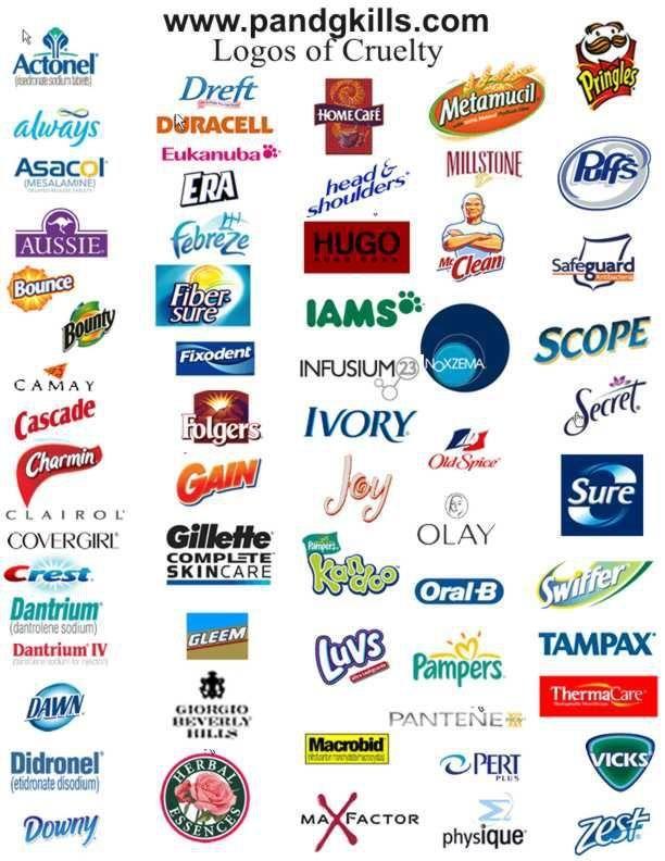 Procter and Gamble Brand Logo - Logos of Cruelty. Brands owned by Procter and Gamble, one
