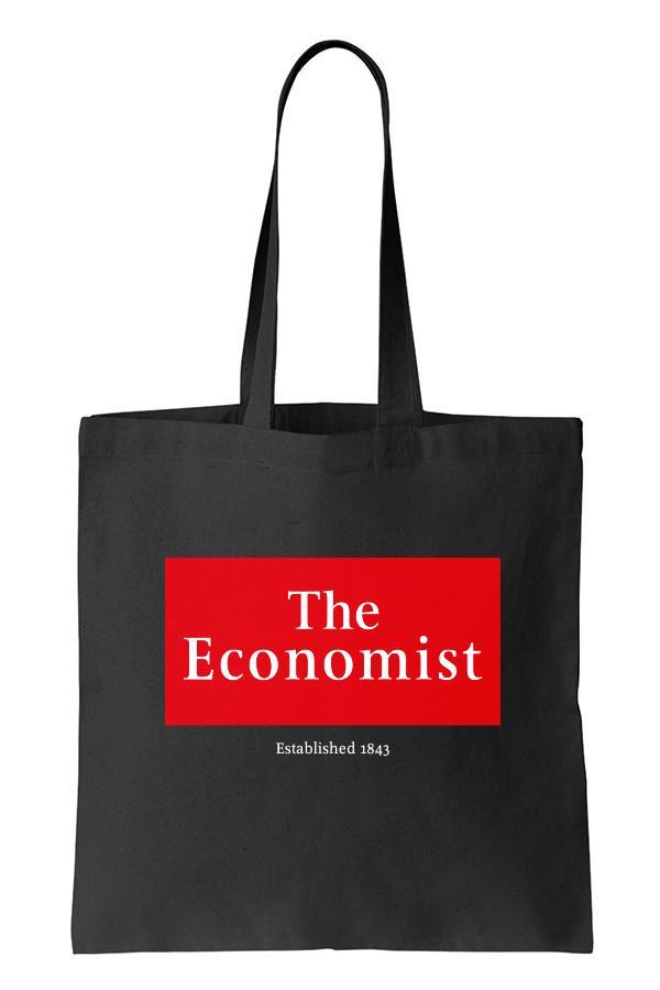 The Economist Logo - Tote Bag: Established 1843 (Black 100% Cotton)