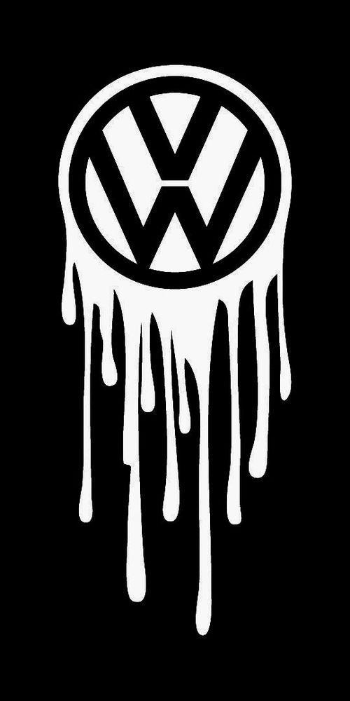 Dripping Black Logo - Vw volkswagen dripping logo vinyl sticker decal gti jetta golf ...
