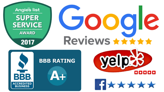 5 Star Yelp Review Logo - Consistently earning 5 star reviews on Google, Facebook, and Yelp