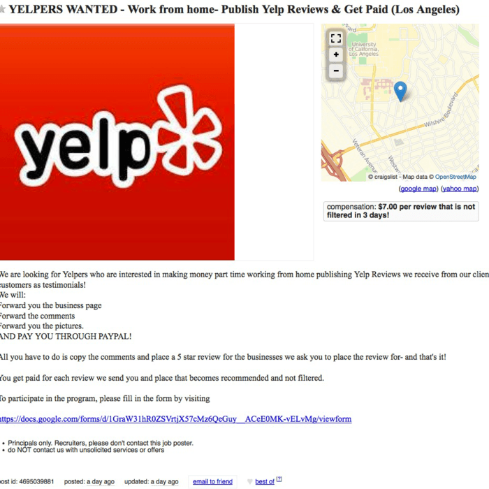 5 Star Yelp Review Logo - This Craigslist Ad Is Looking for People Who Will Post Fake Yelp ...