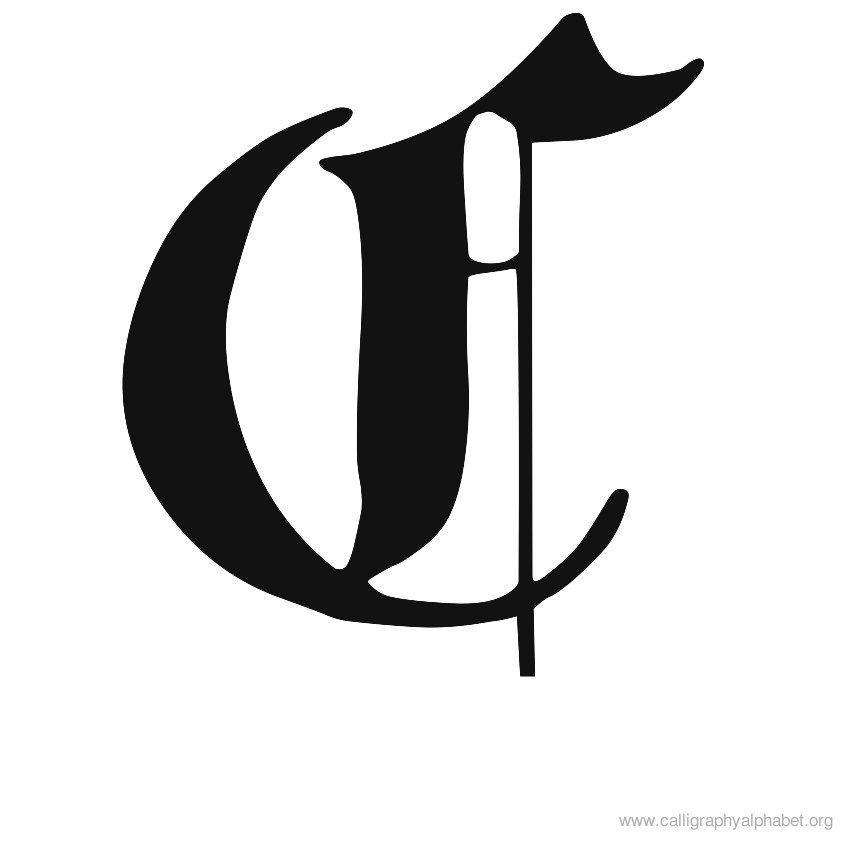 Old C Logo - Calligraphy Alphabet Old English C. drawing. Calligraphy alphabet