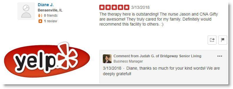 5 Star Yelp Review Logo - Bridgeway Senior Living Receives 5 Star Review On Yelp!