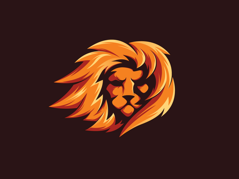 Orange Lion Head Logo - Head lion