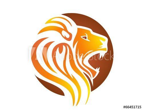 Orange Lion Head Logo - lion logo,lion head symbol,cat carnivore icon - Buy this stock ...