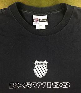 T Swiss Logo - Vintage Mens L 90s K-SWISS Classic Brand Logo Solid Navy Blue Hip ...