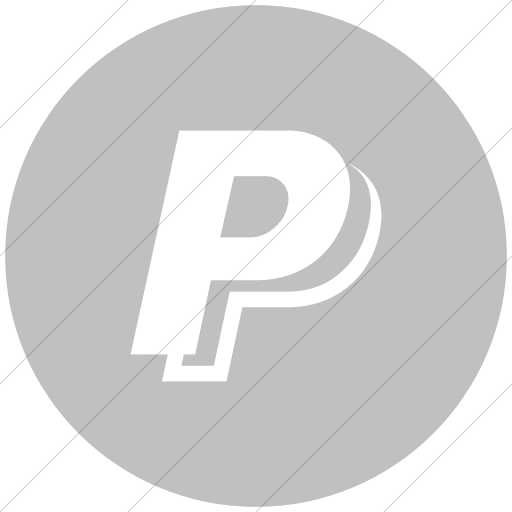 Silver PayPal Logo - IconsETC » Flat circle white on silver social+media paypal icon