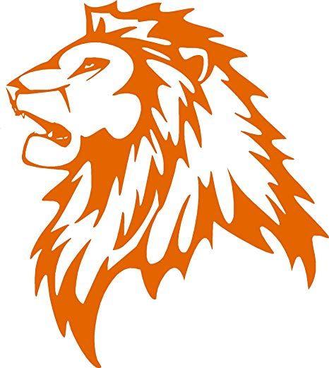 Orange Lion Head Logo - Lion head Car,Camper Bike Van Window Stickers Decals #2 (Orange ...