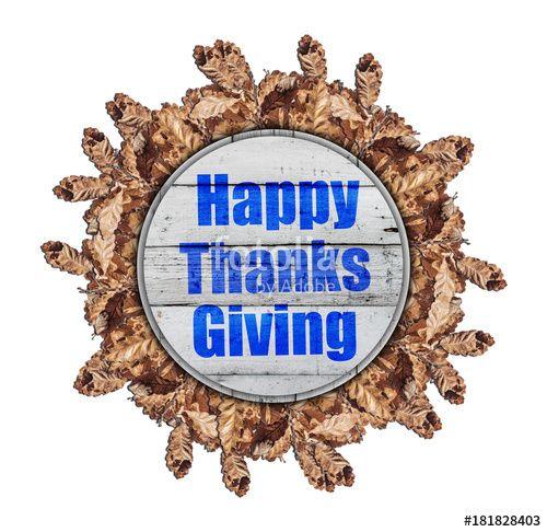 Brown Tree Circle Logo - Happy thanks giving on wooden autumn circle made from brown tree ...