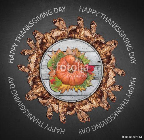 Brown Tree Circle Logo - Happy Thanksgiving day and autumn circle made from brown tree leaves ...