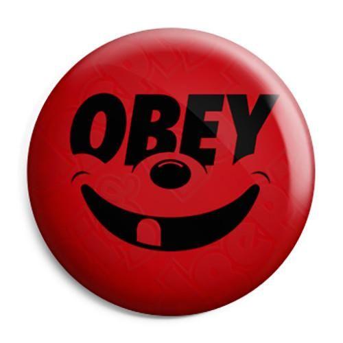 Mickey Mouse Obey Logo - Obey Mouse Smiley Logo Badge, Fridge Magnet, Key Ring