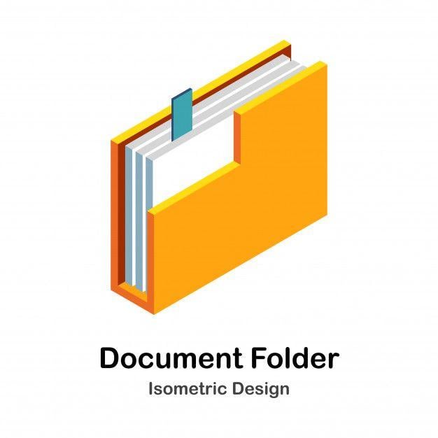 Document Logo - Document folder isometric illustration Vector | Premium Download