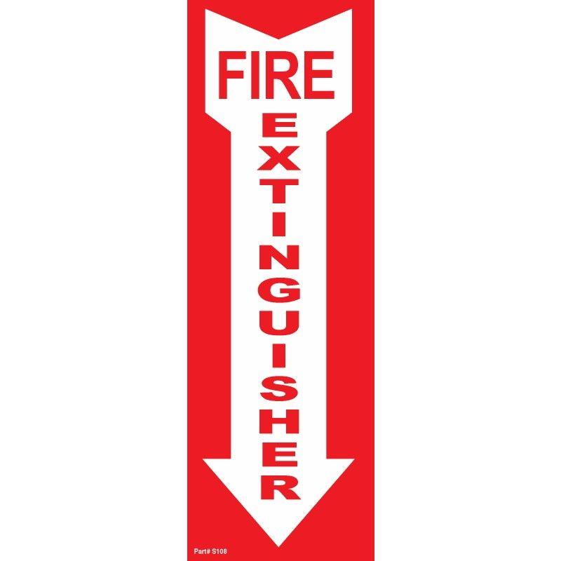 Fire Extinguisher Arrow Logo - Fire Extinguisher Arrow Vinyl Sign - 4 in. x 12 in. | Brooks ...