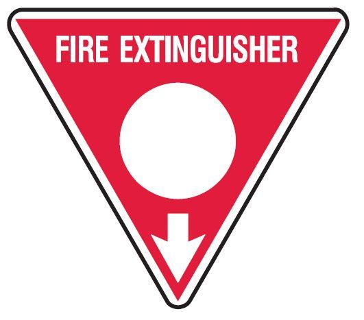 Fire Extinguisher Arrow Logo - Fire Extinguisher Signs - Fire Extinguisher Arrow Down White