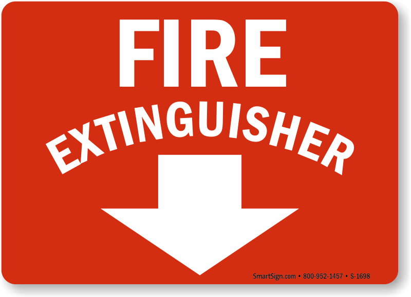 Fire Extinguisher Arrow Logo - Directional fire extinguisher signs | Fire extinguisher arrow signs