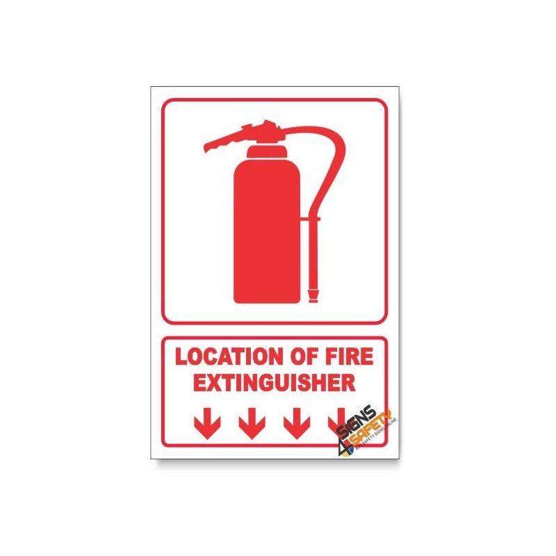 Fire Extinguisher Arrow Logo - Nosa / SABS Fire Extinguisher, Arrow Down, Descriptive Safety Sign