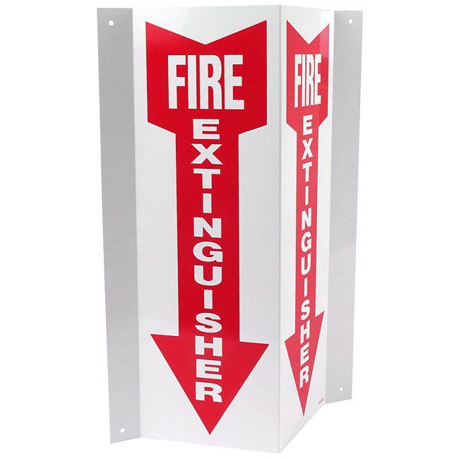 Fire Extinguisher Arrow Logo - 3D Angle Rigid Plastic Fire Extinguisher Arrow Sign - 4
