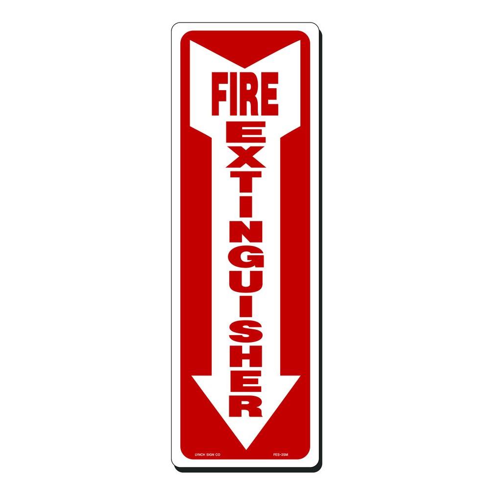 Fire Extinguisher Arrow Logo - Lynch Sign 4 in. x 12 in. Fire Extinguisher with Arrow Down Sign ...