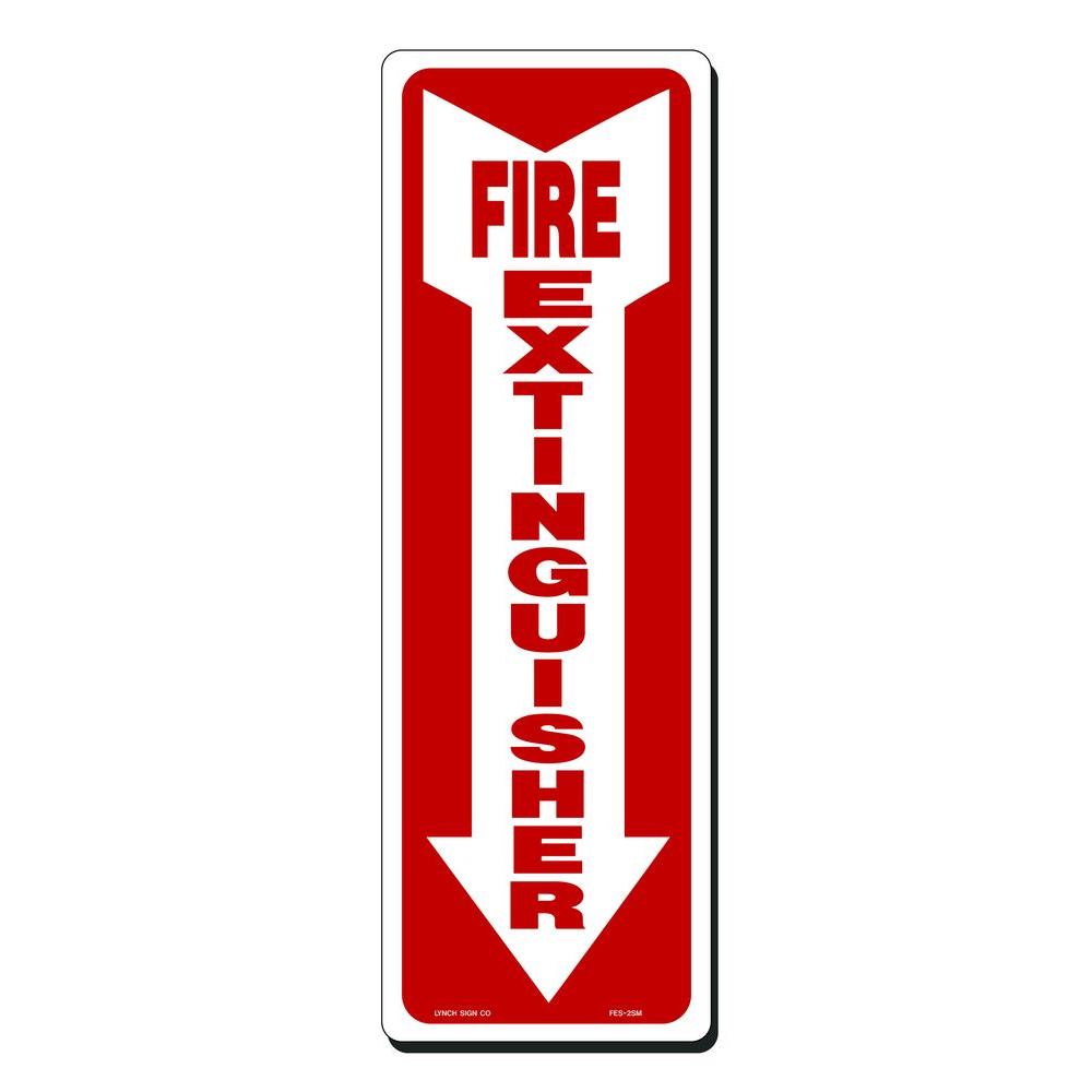 Fire Extinguisher Arrow Logo - Lynch Sign 4 in. x 12 in. Fire Extinguisher with Arrow Down Sign