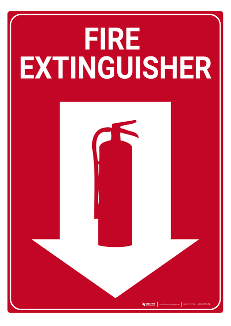Fire Extinguisher Arrow Logo - Fire Extinguisher (Arrow Down) – Rack Mounted Sign | Creative Safety ...