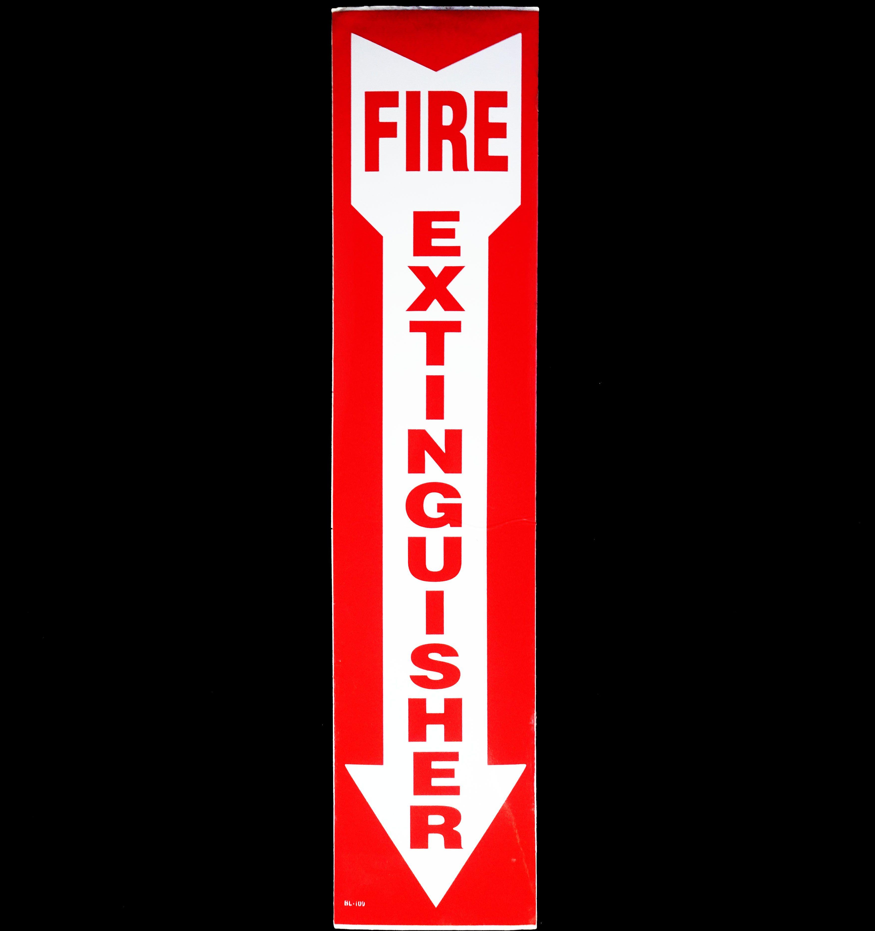 Fire Extinguisher Arrow Logo - BL109 Self-adhesive Vinyl ”FIRE EXTINGUISHER” Arrow Sign – 4″ x 18 ...