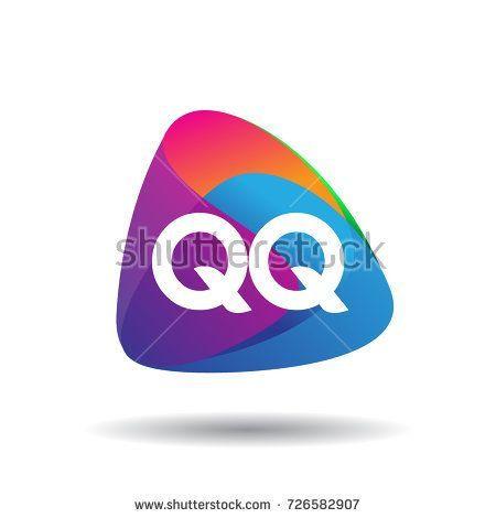 QQ Logo - Letter QQ logo with colorful splash background, letter combination ...