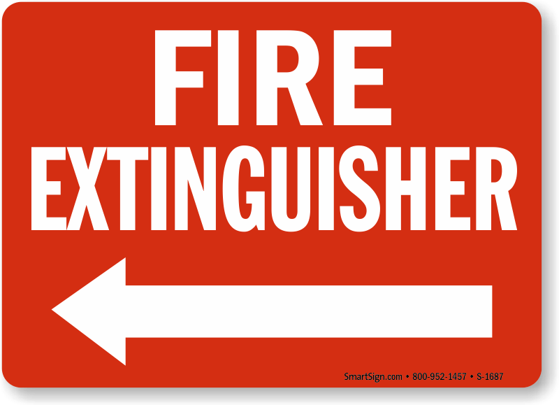 Fire Extinguisher Arrow Logo - Directional fire extinguisher signs. Fire extinguisher arrow signs