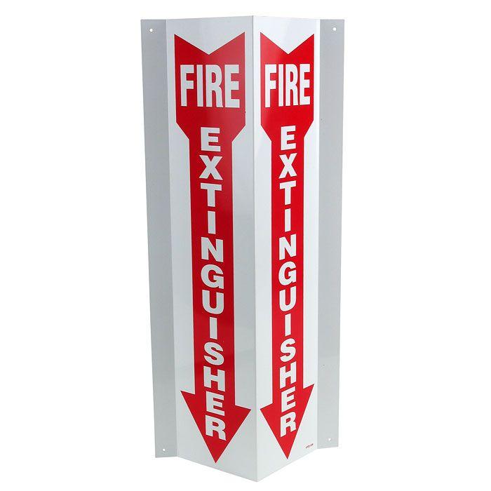 Fire Extinguisher Arrow Logo - 3D Angle Rigid Plastic Fire Extinguisher Arrow Sign