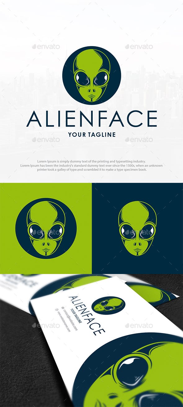 Alien Face Logo - Alien Face Logo Template