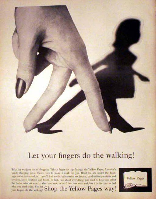 Yellow Pages Fingers Logo - Yellow Pages slogan Let your fingers do the walking was introduced