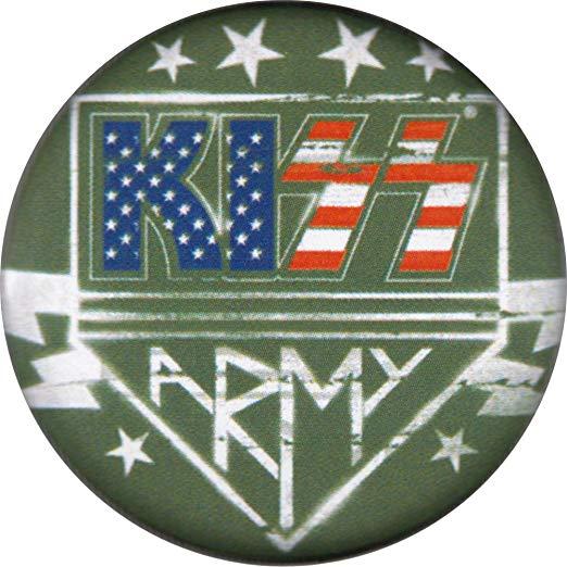 Kiss Army Logo - Kiss Army American Flag Logo.25 Round Button: Clothing
