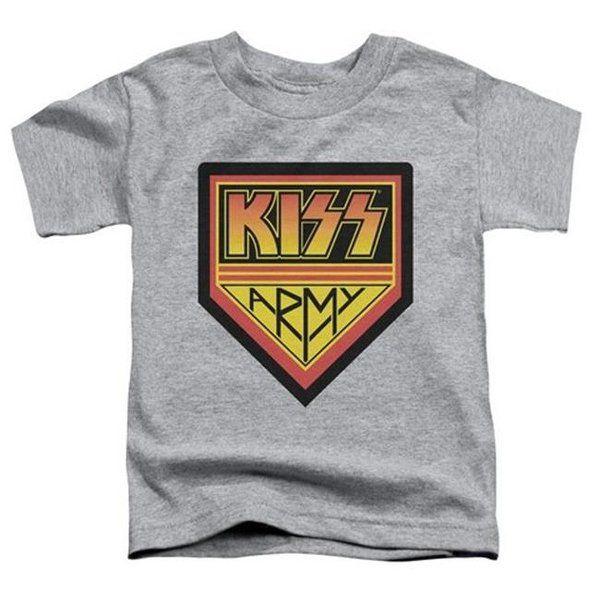 Kiss Army Logo - Shop Kiss- Army Logo Short Sleeve Toddler Tee, Athletic Heather ...
