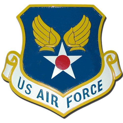The Department of Air Force Logo - USAF) United States Air Force Headquarters (HQ) emblem wooden plaque