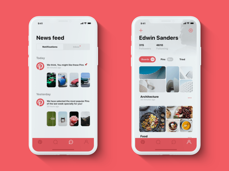 Pinterest iPhone App Logo - Droids On Roids / Projects / Pinterest redesign for Phone X | Dribbble