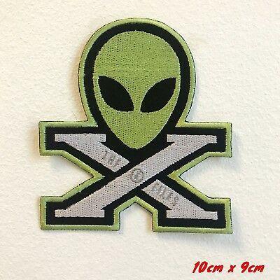 Alien Face Logo - X FILES ALIEN face Logo Badge Iron on Sew on Embroidered Patch ...