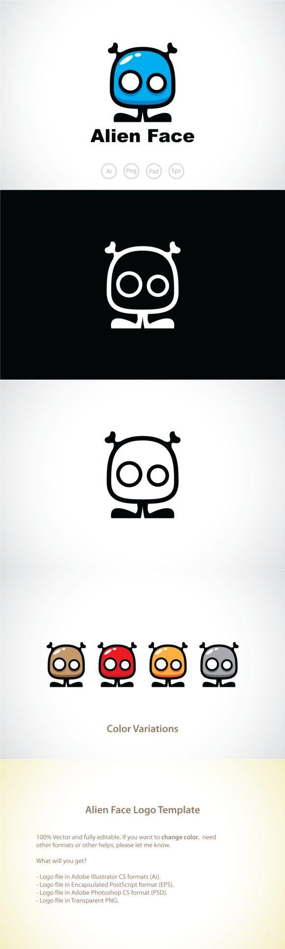 Alien Face Logo - Alien Face Logo Template. Logo Templates. Logo